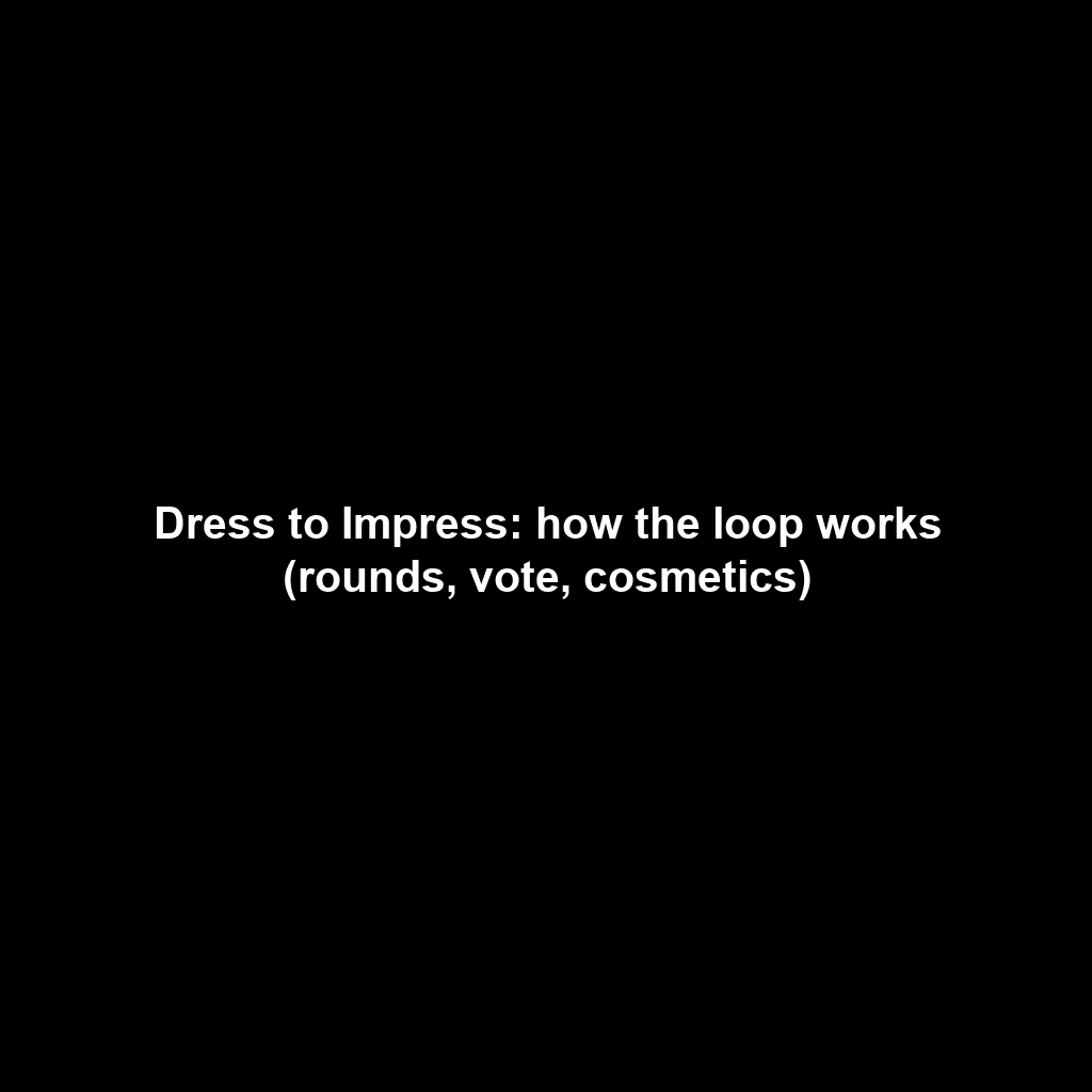 Dress to Impress: how the loop works (rounds, vote, cosmetics)